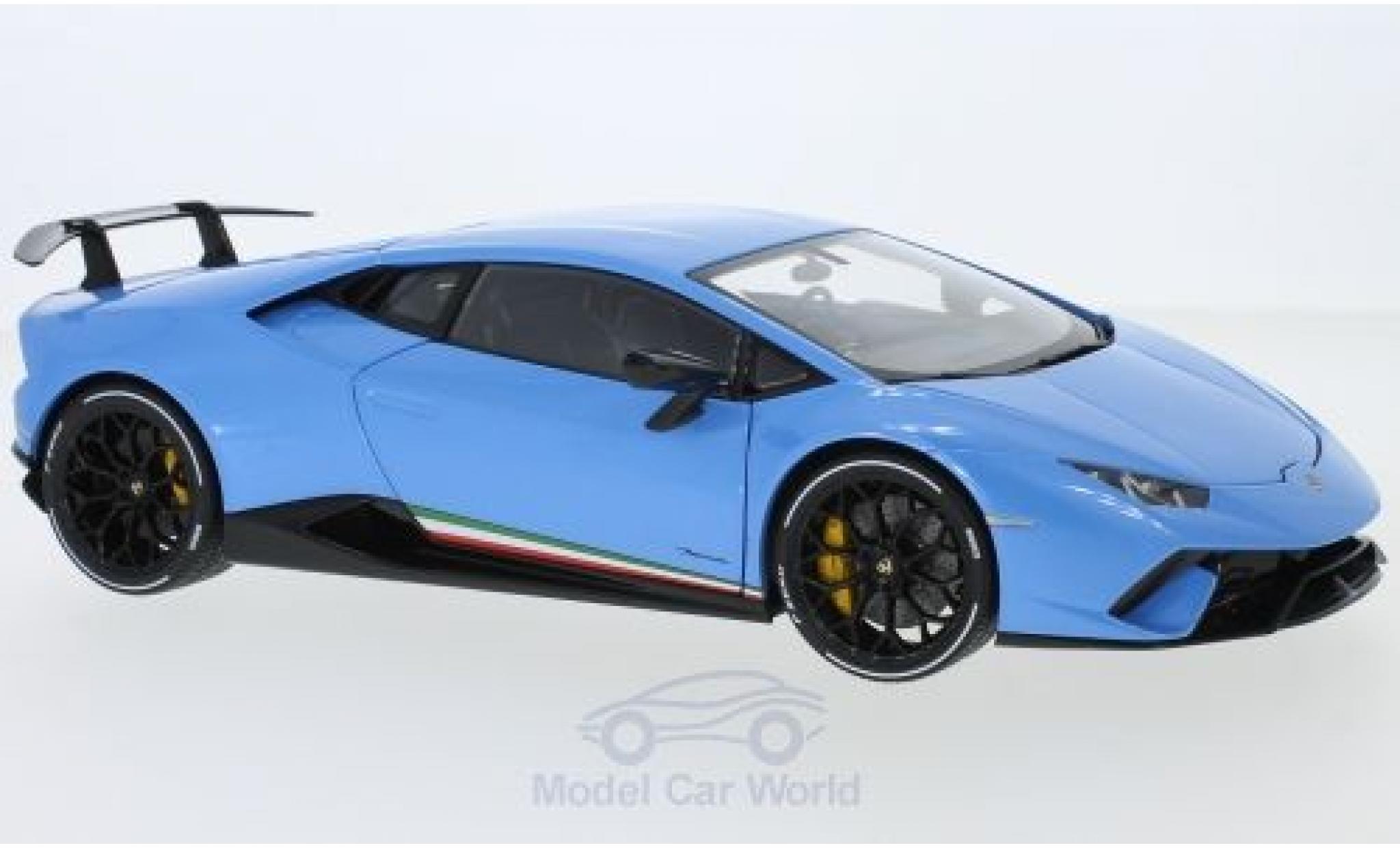 Lamborghini Huracan 1/18 AUTOart Performante metallic blauw 2017 modelauto