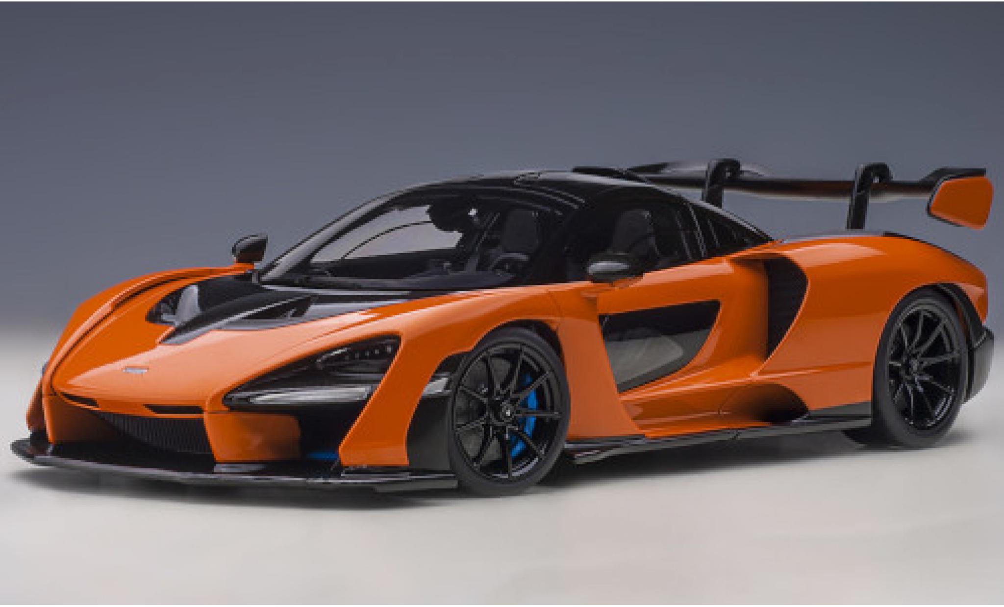 McLaren Senna 1/18 AUTOart metallic oranje/carbon 2018 modelauto