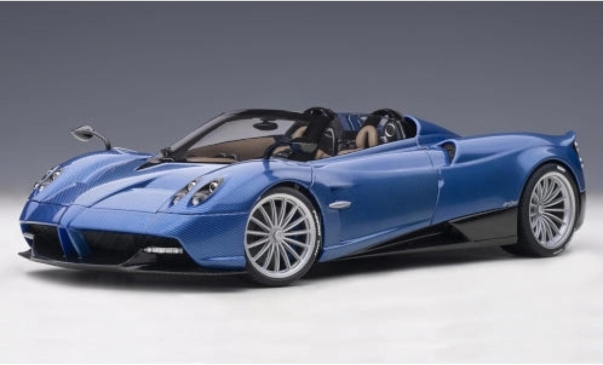 Pagani Huayra 1/18 AUTOart Roadster blauw/carbon 2017 y compris les Hardtop modelauto