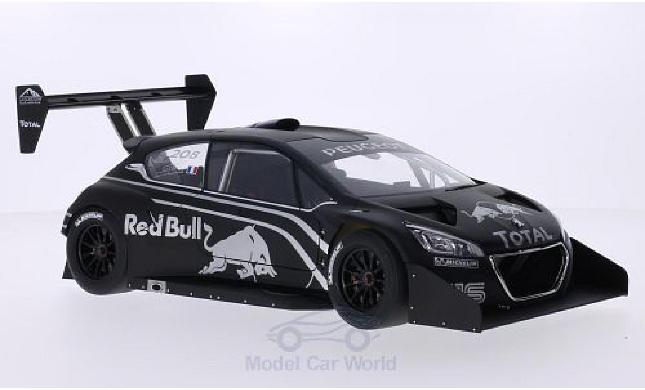 Peugeot 208 T16 1/18 AUTOart T16 matt-zwart/Dekor International Hill Climb Pikes Peak Pr&auml;sentationsfahrzeug modelauto