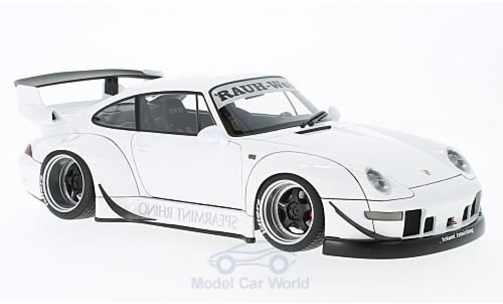 Porsche 993 RWB 1/18 AUTOart 911 () RWB wit Rauh Welt ohne Vitrine modelauto