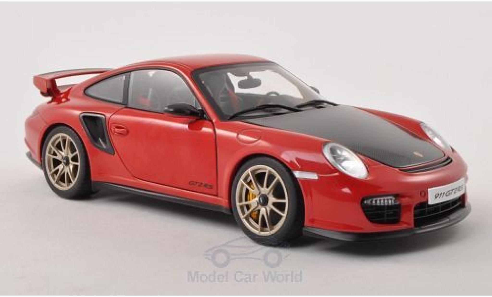 Porsche 911 1/18 AUTOart GT2 RS rood/carbon modelauto