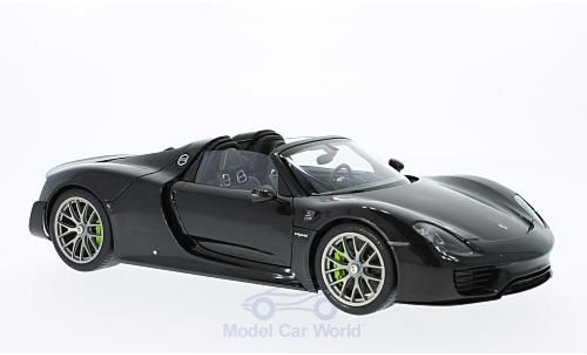 Porsche 918 2013 1/18 AUTOart Spyder metallic zwart 2013 modelauto