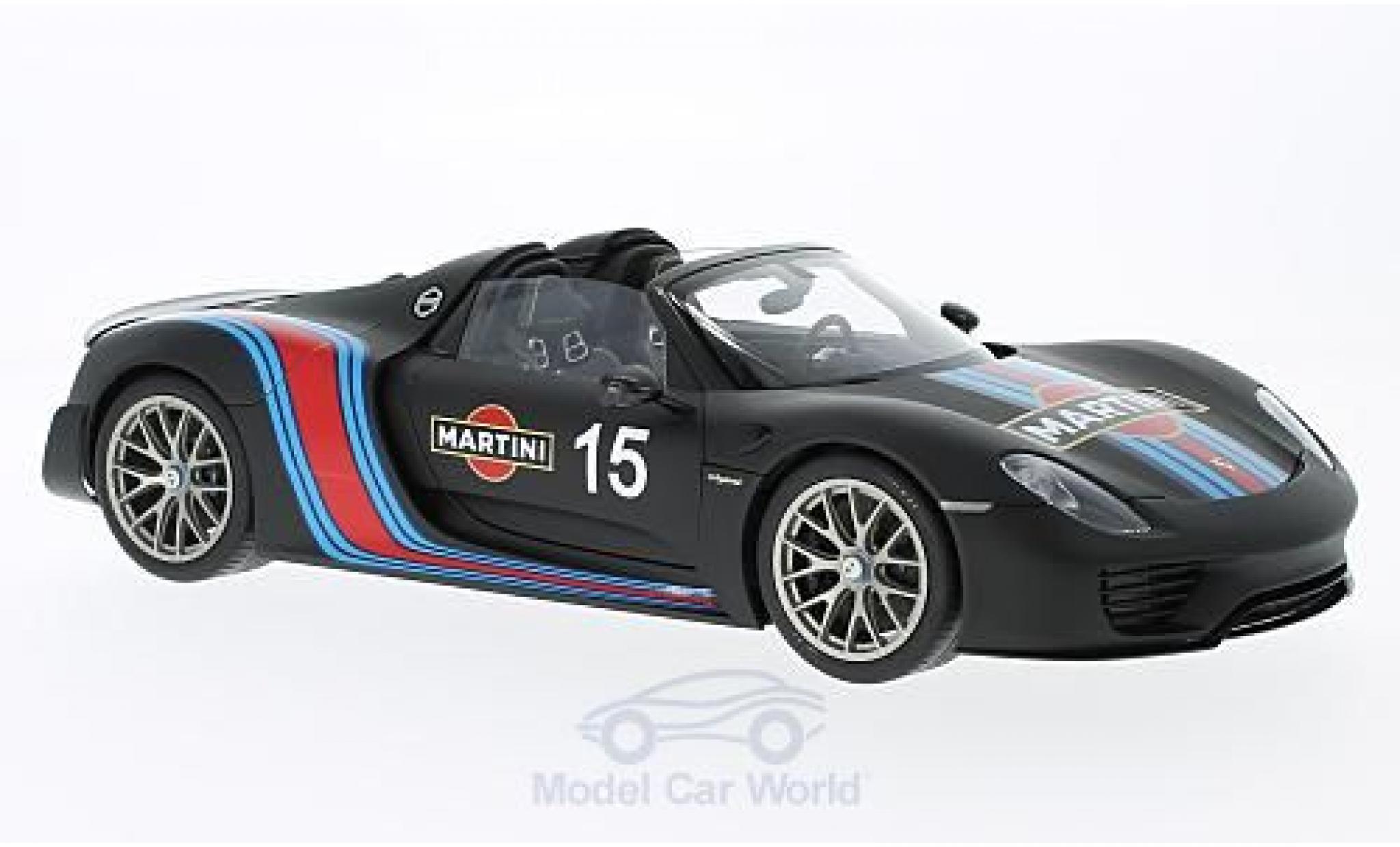 Porsche 918 2013 1/18 AUTOart Spyder zwart Martini 2013 Weissach Package modelauto