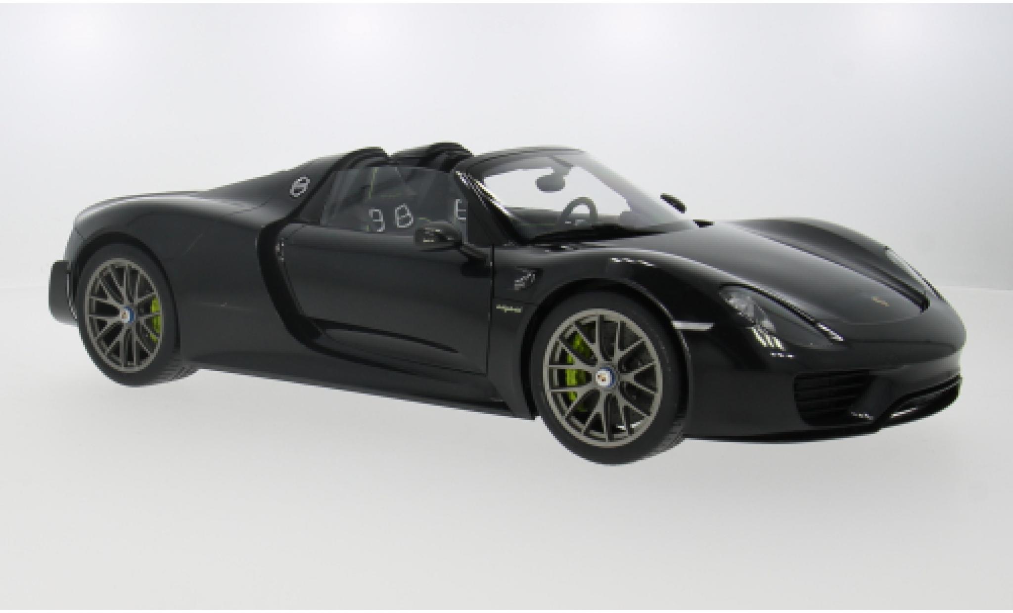 Porsche 918 1/12 AUTOart Spyder Weissach Package zwart 1:12 modelauto
