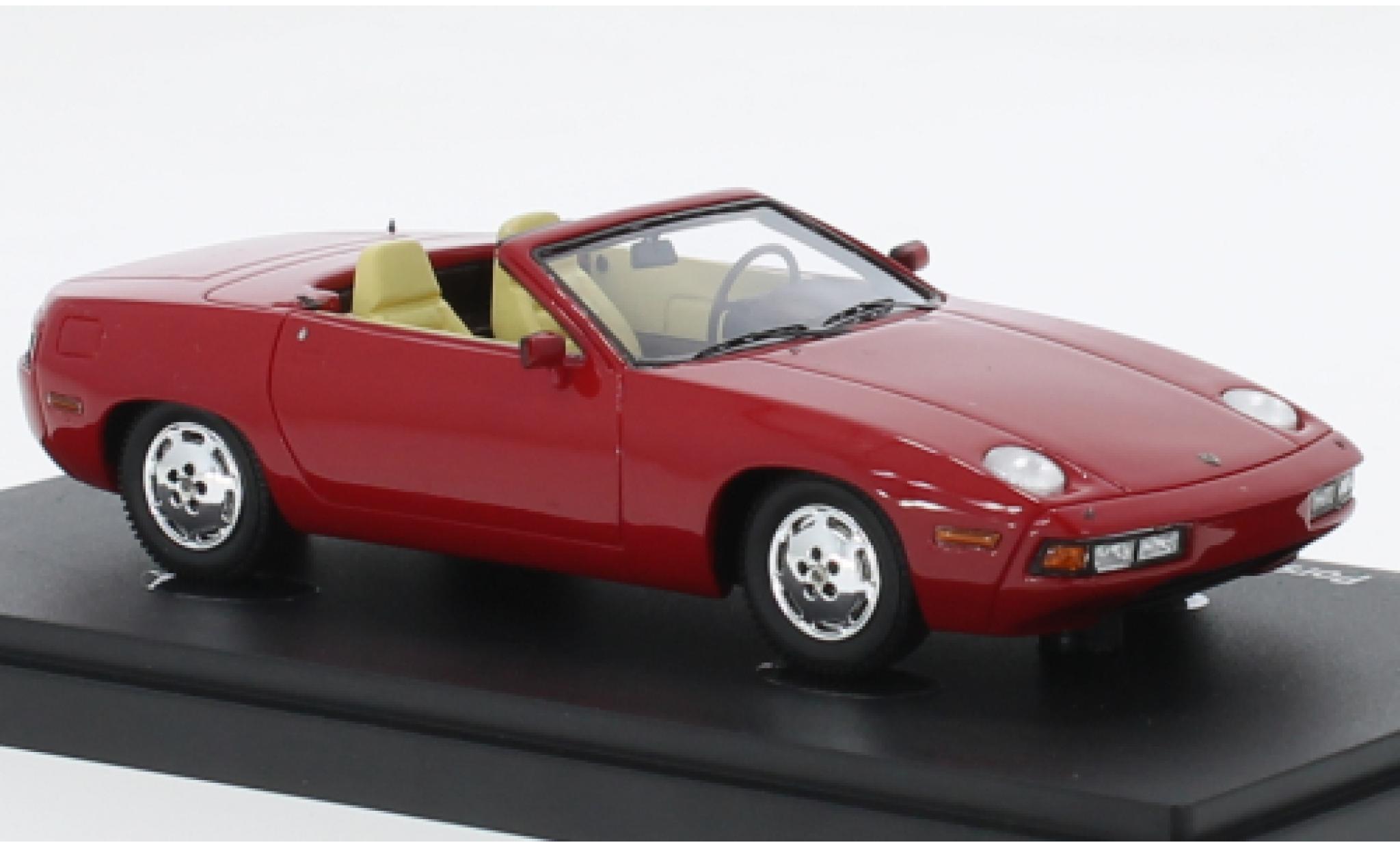 Porsche 928 1/43 AutoCult Autocult/Avenue 43 Carelli Design cabriolet rood 1981 modelauto