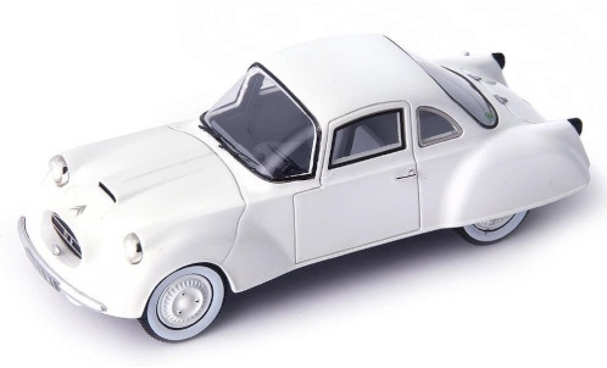 Citroen 2CV 1/43 AutoCult DF Coupe wit 1956 modelauto