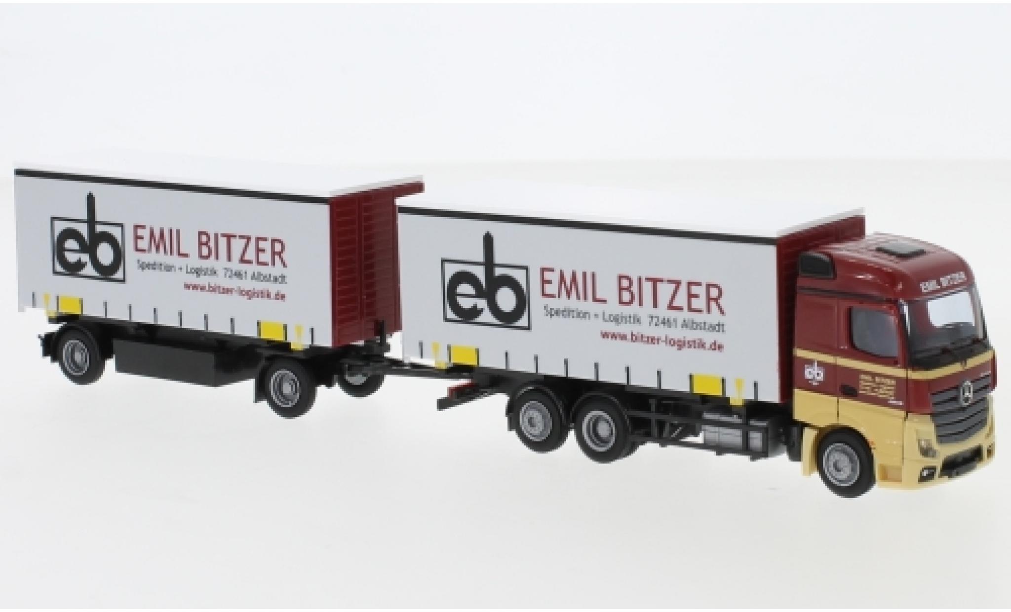 Mercedes Actros 1/87 AWM 2 StreamSpace/Aerop. Emil Bitzer Wechselgardinenplanenh&auml;ngerzug modelauto