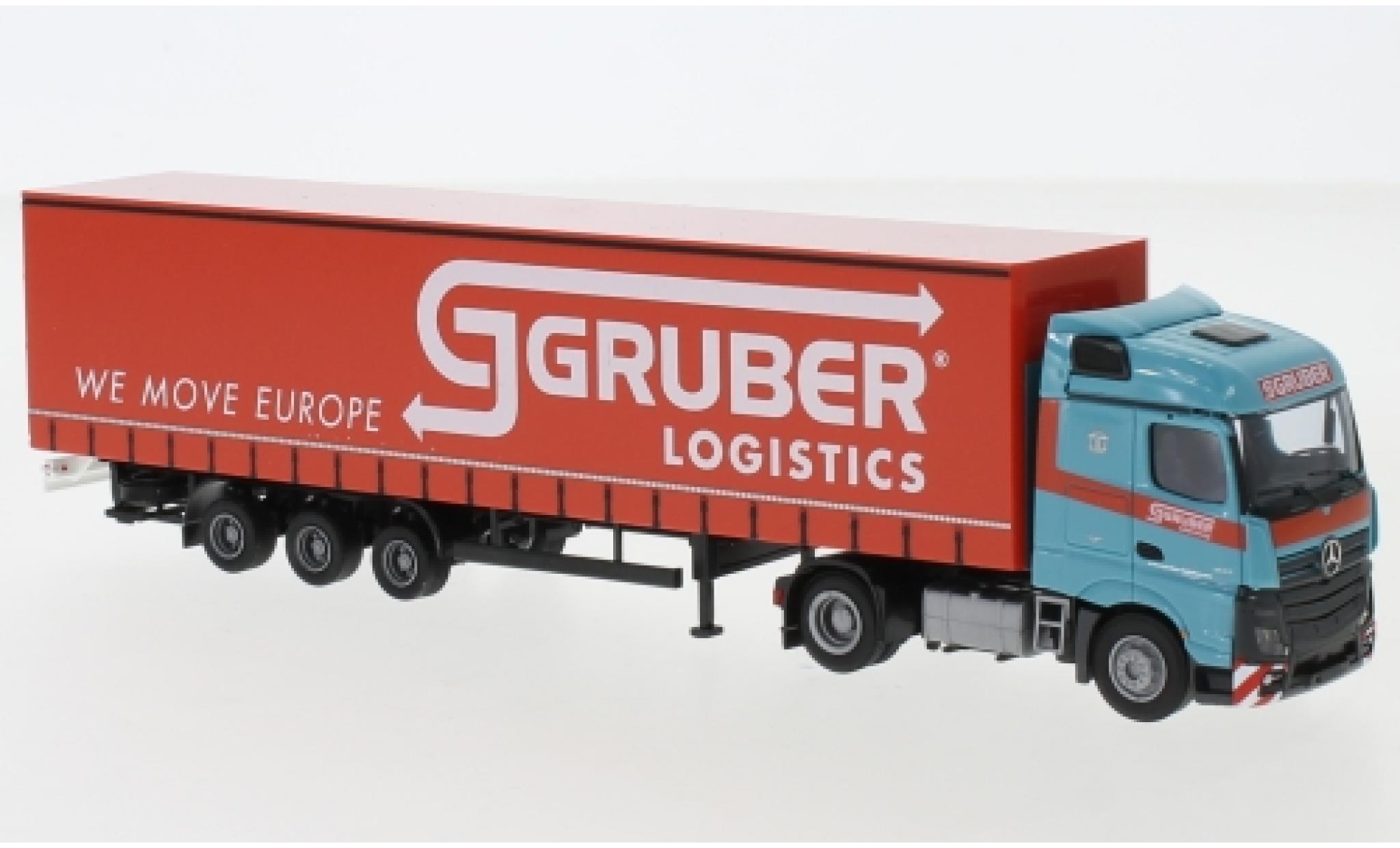 Mercedes Actros 1/87 AWM 5 StreamSpace/Aerop. Gruber Logistics camion avec bache modelauto