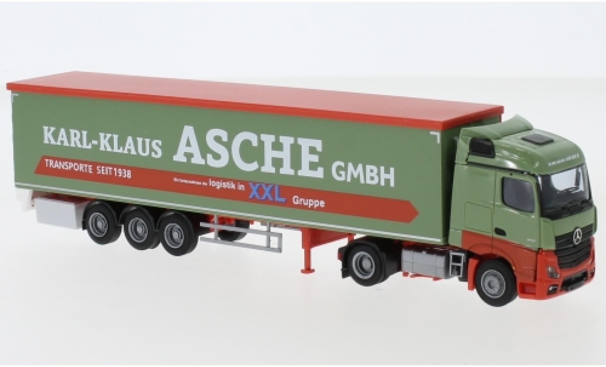 Mercedes Actros 1/87 AWM 5 StreamSpace/Aerop. Karl-Klaus Asche GmbH Schubbodensattelzug modelauto