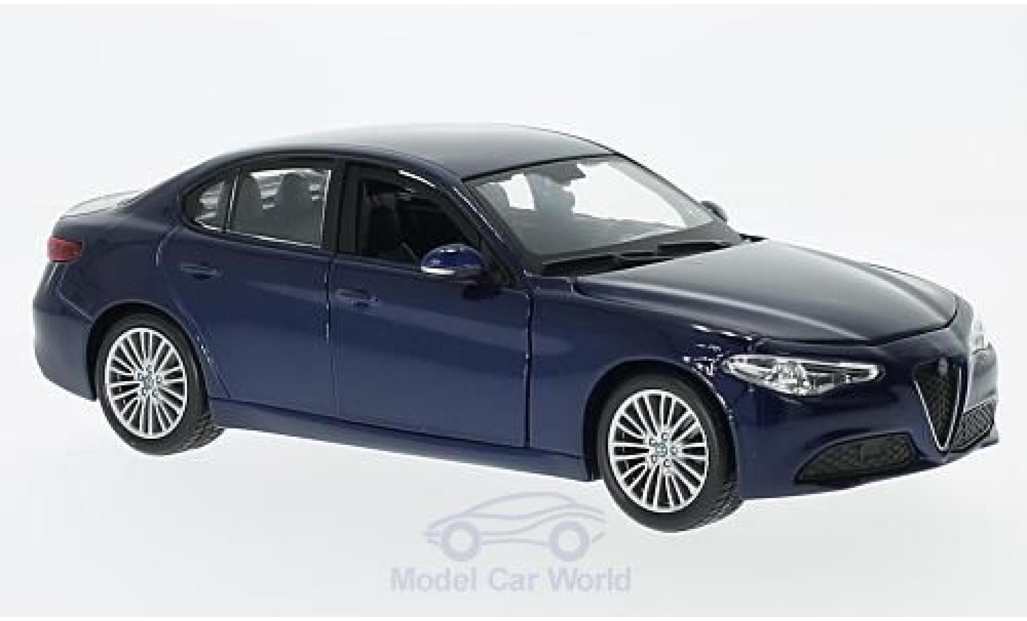 Alfa Romeo Giulia 1/24 Burago metallic blauw 2016 modelauto