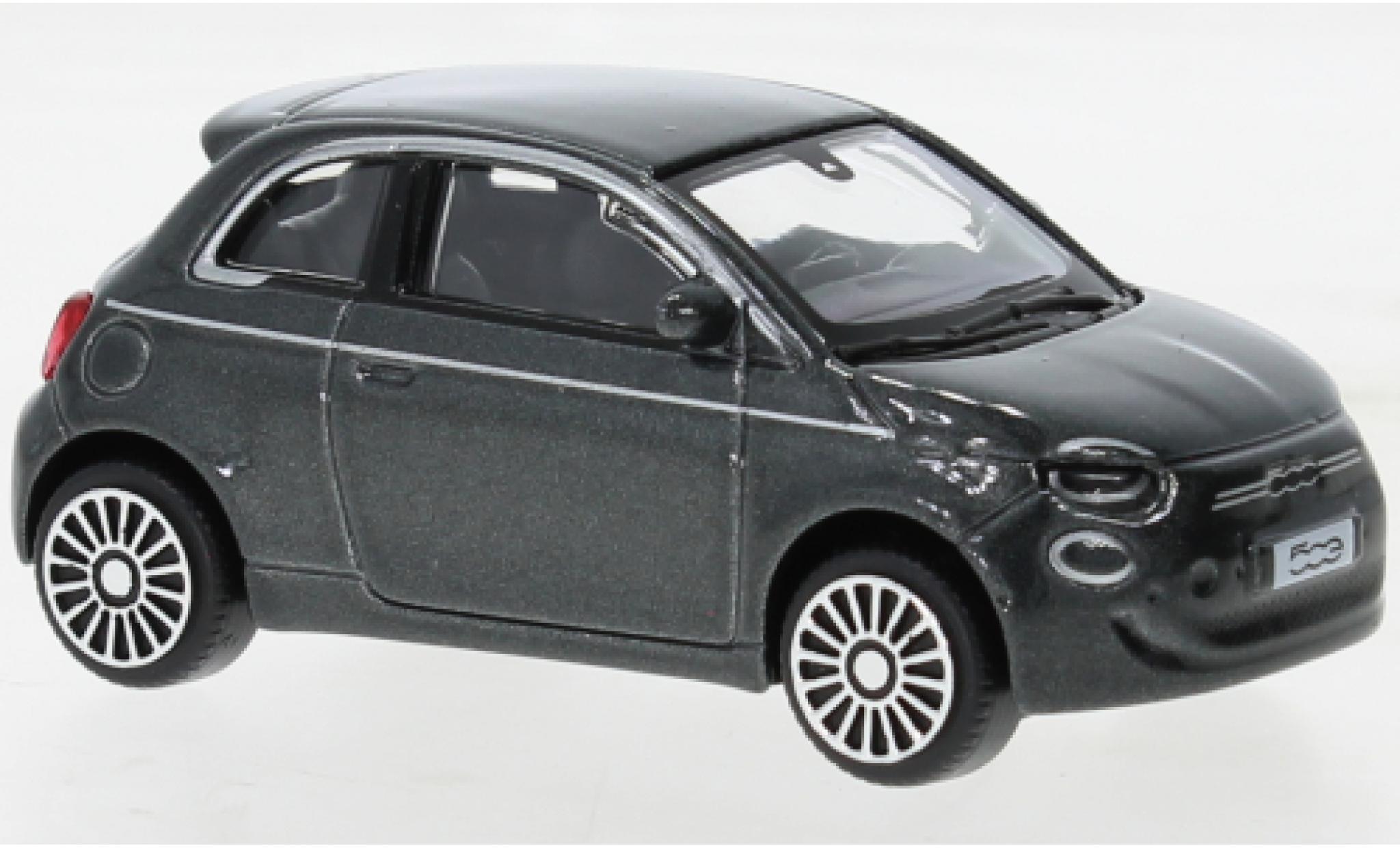 Fiat 500 1/43 Burago e metallic grijs 2021 modelauto