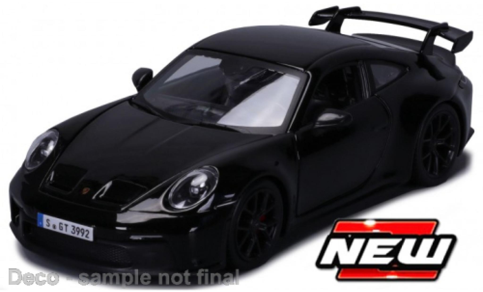 Porsche 992 GT3 1/24 Burago Bburago 911  zwart 2021 modelauto