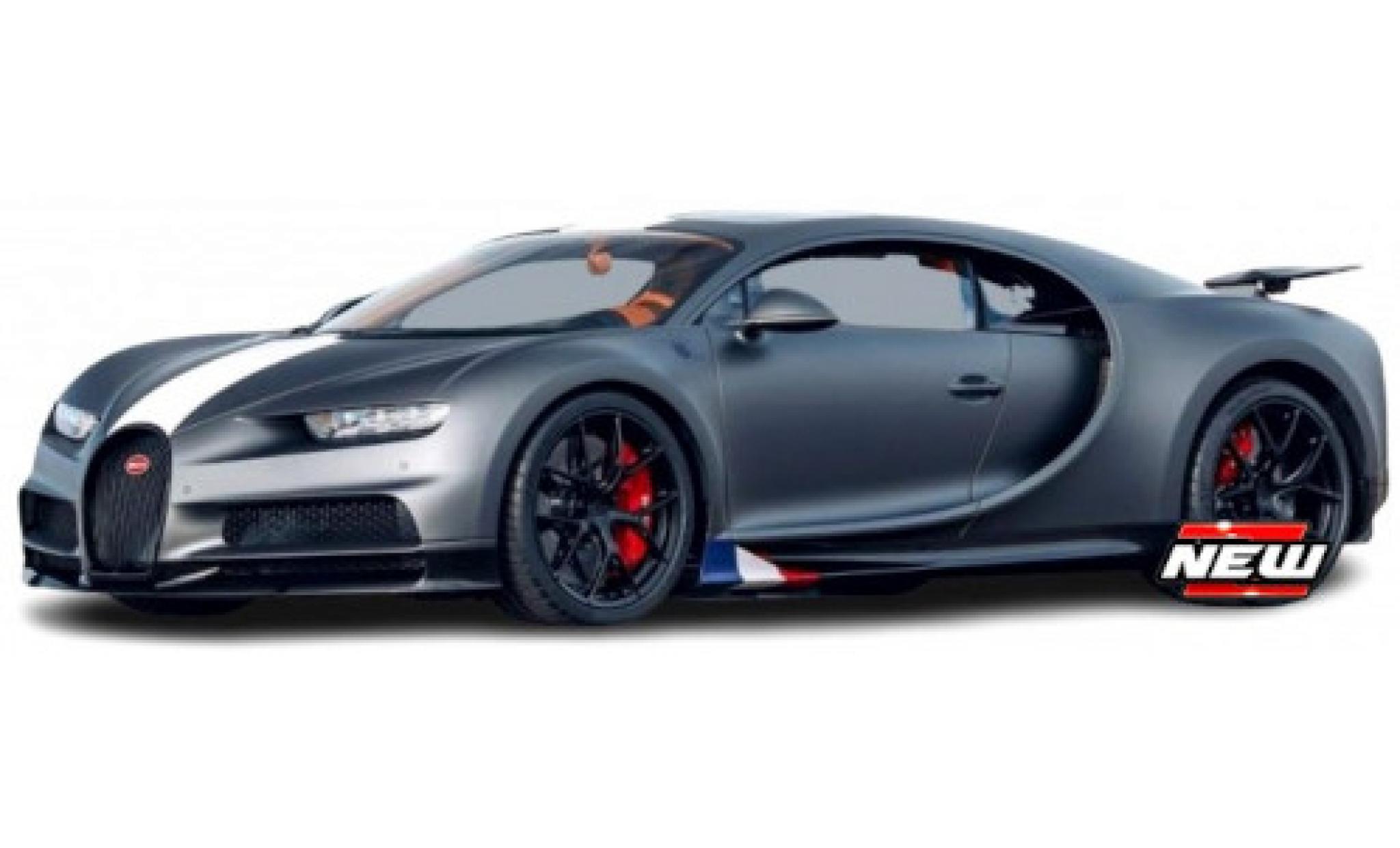 Bugatti Chiron 1/18 Burago Sport grijs/wit modelauto