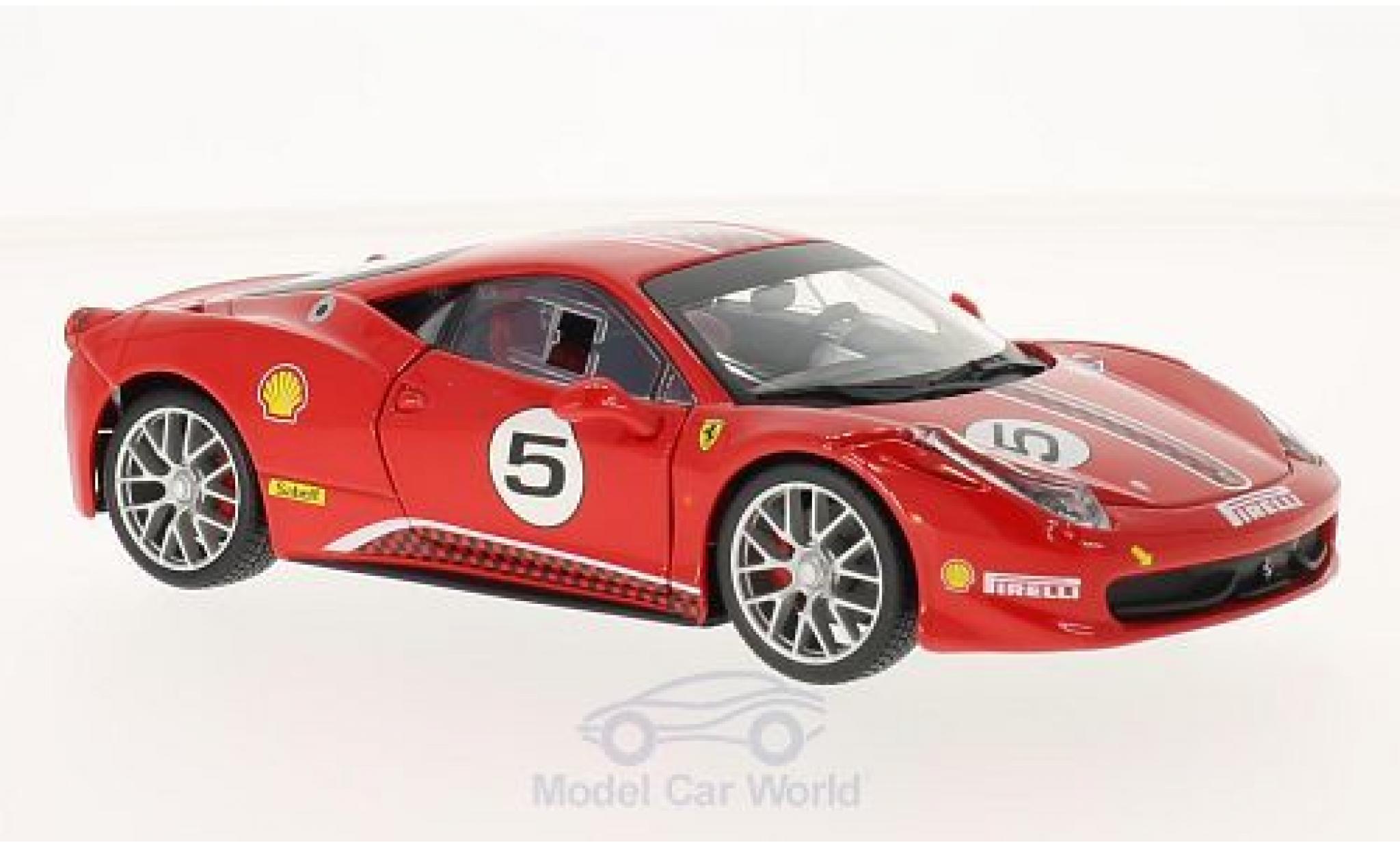 Ferrari 458 Challenge 1/24 Burago Challenge rood No.5 modelauto