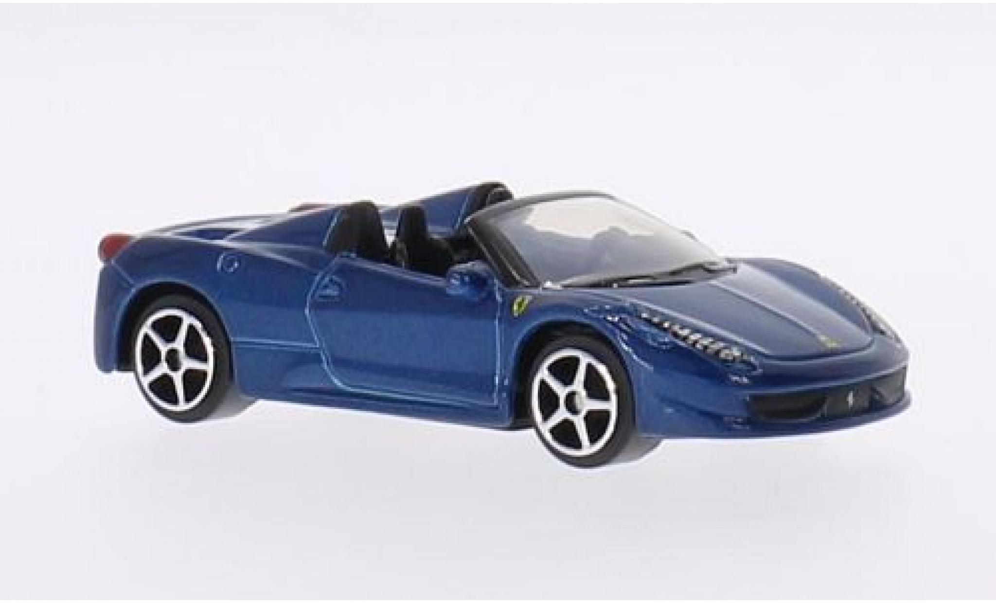 Ferrari 458 1/64 Burago Spider metallic blauw modelauto