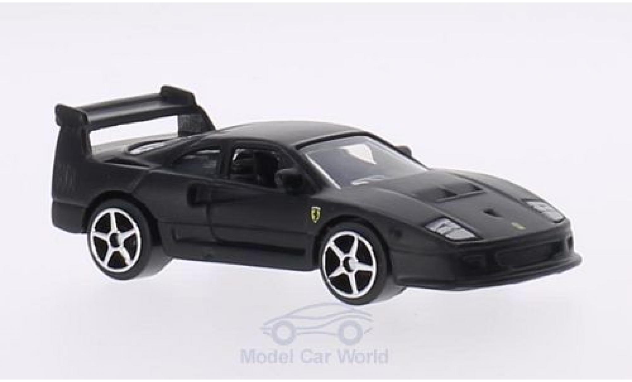 Ferrari F40 1/64 Burago Competizione matt-zwart modelauto