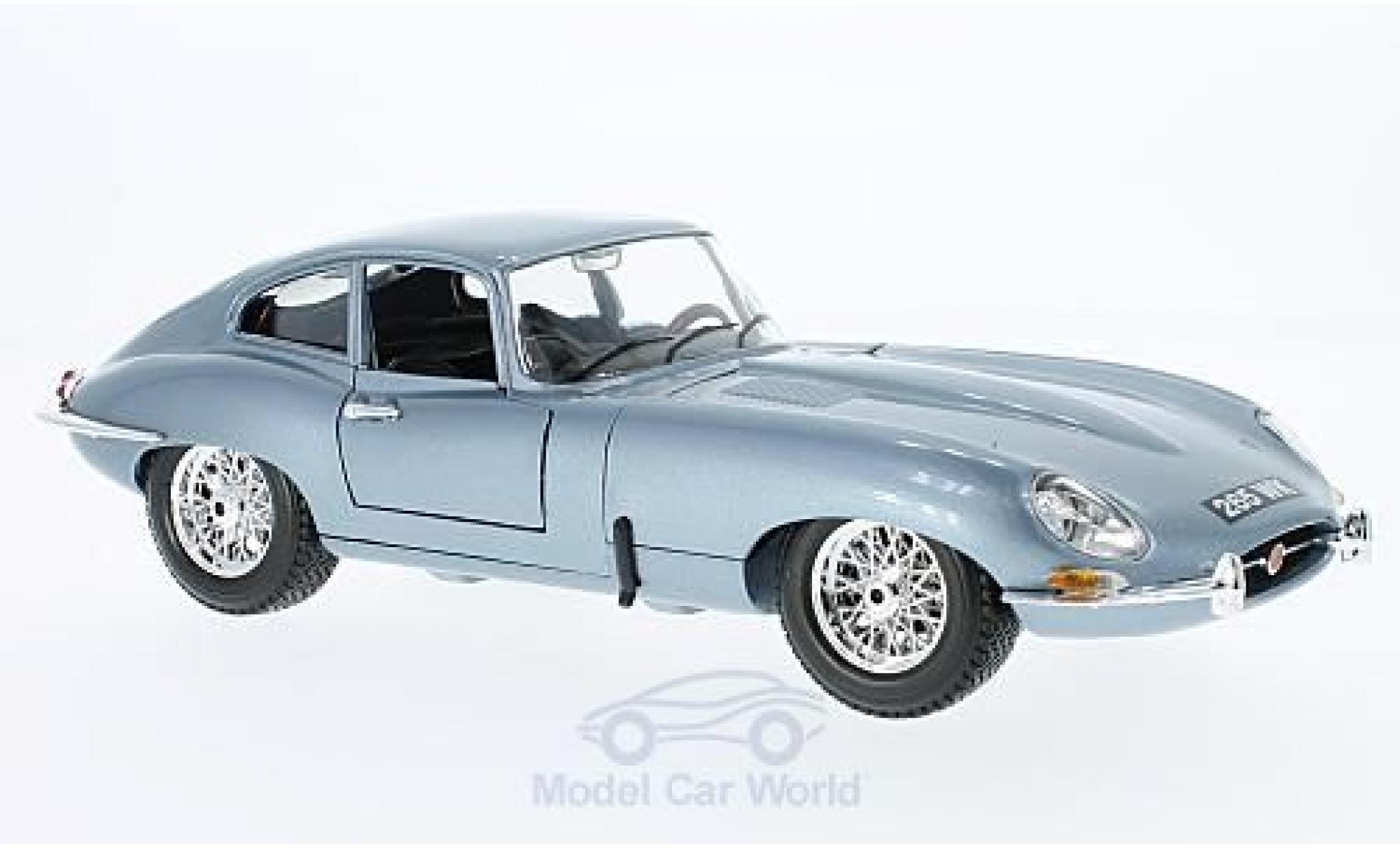 Jaguar E-Type 1/18 Burago Coupe metallic blauw 1961 ohne Vitrine modelauto