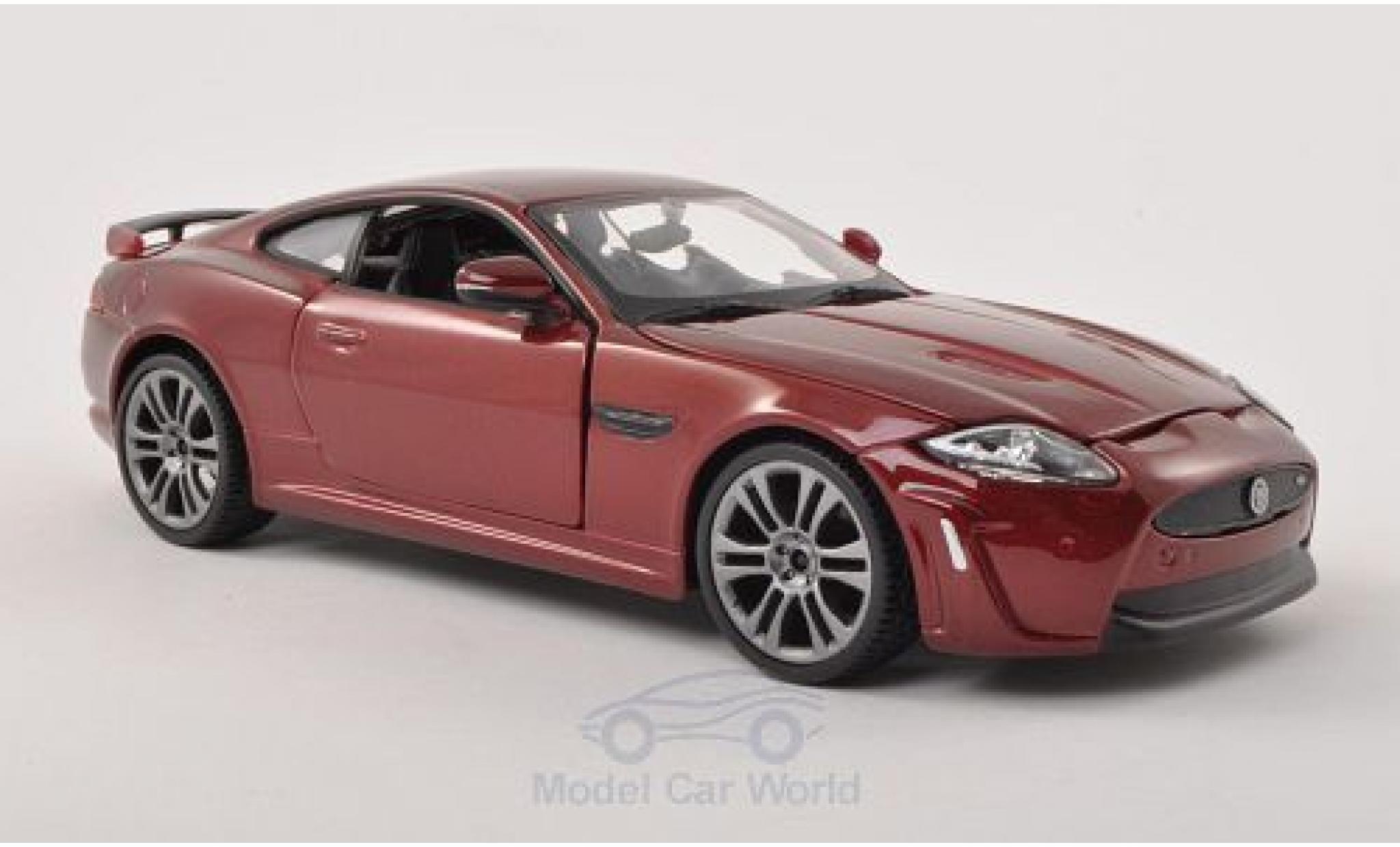 Jaguar XKR S 1/24 Burago -S metallic rood modelauto