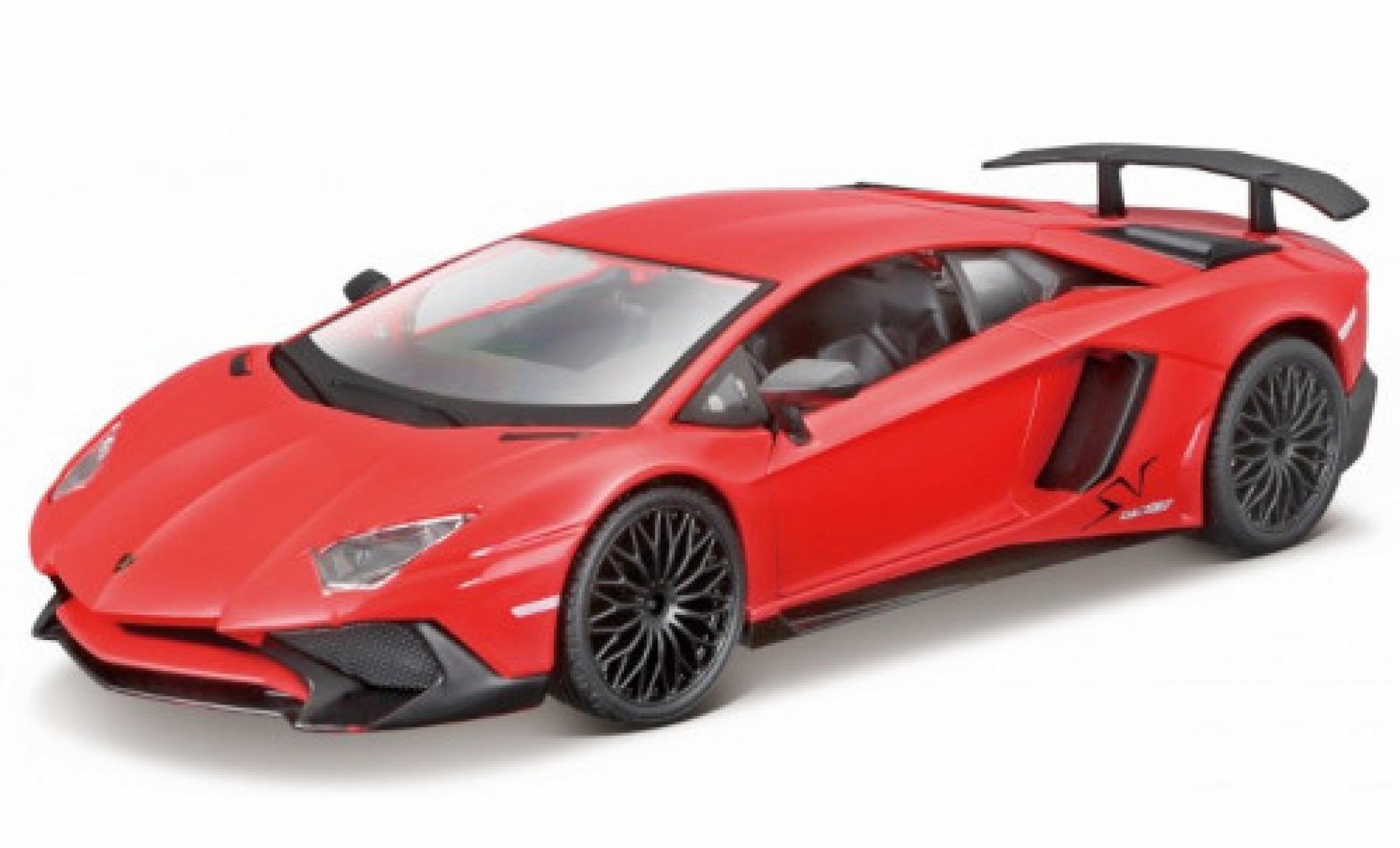 Lamborghini Aventador 1/24 Burago LP750-4 SV metallic rood modelauto