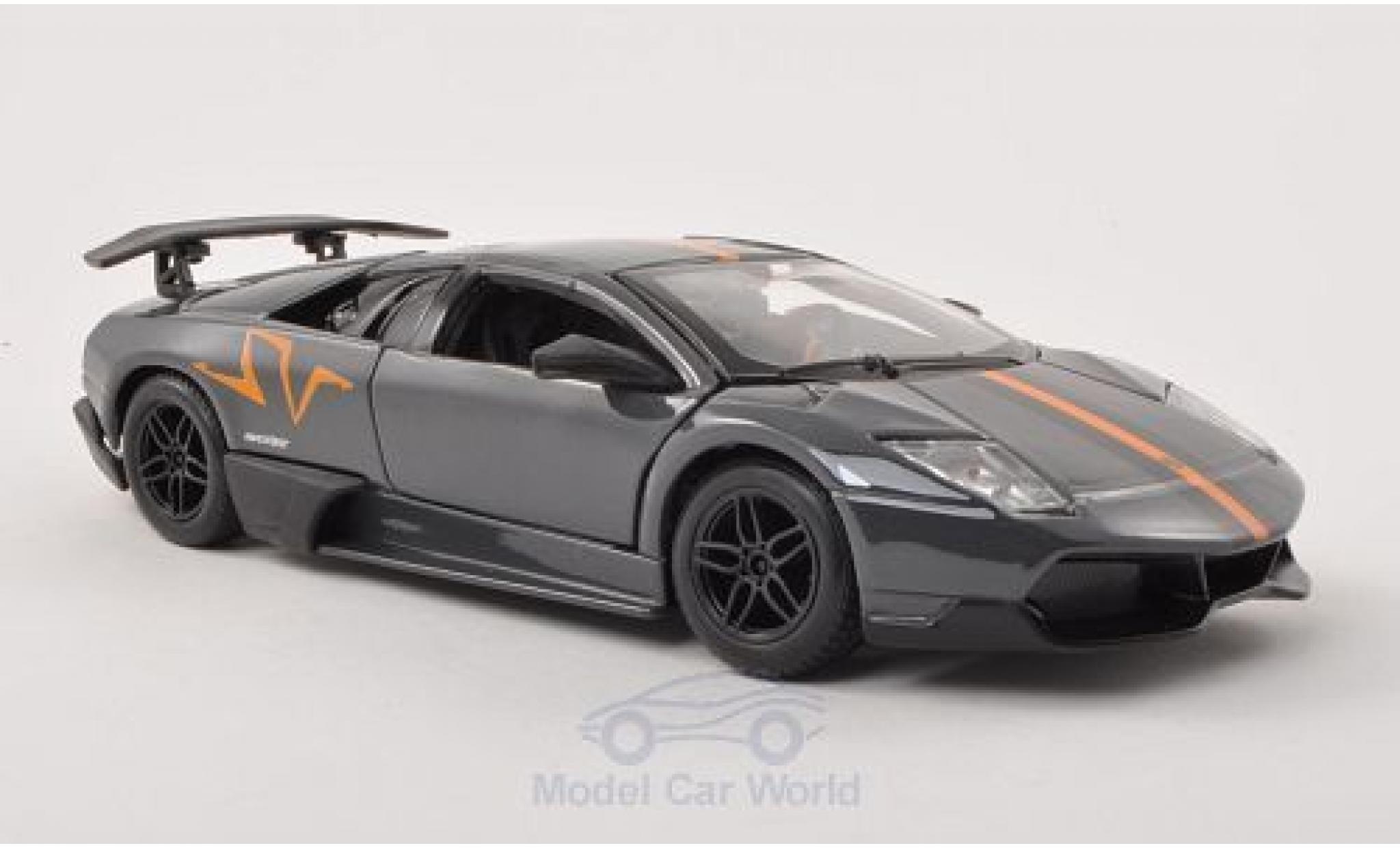 Lamborghini Murcielago 1/24 Burago LP 670-4 SV metallic grijs/oranje modelauto