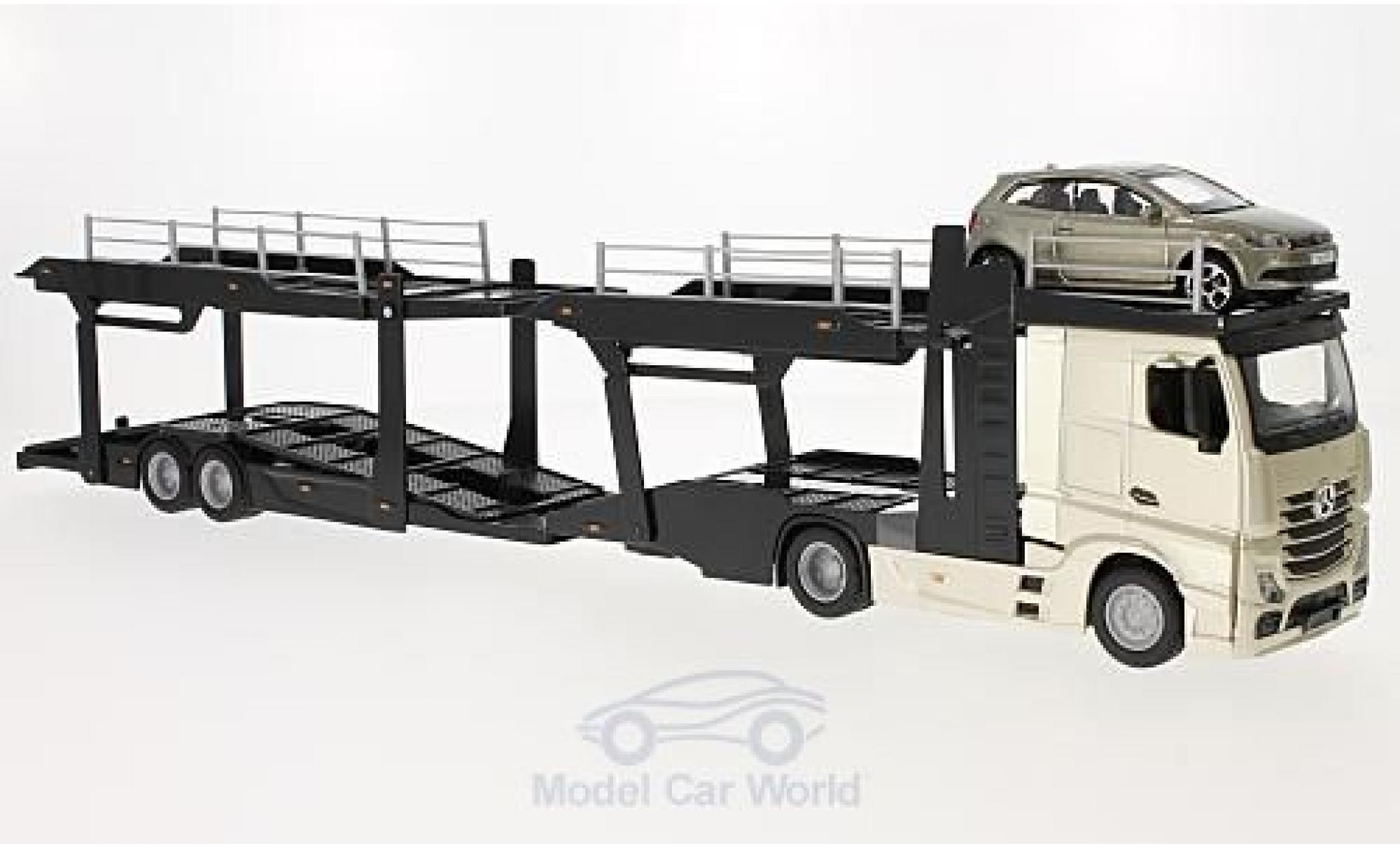 Mercedes Actros 1/43 Burago 2545 Autotransporter mit Volkswagen Polo V GTI modelauto