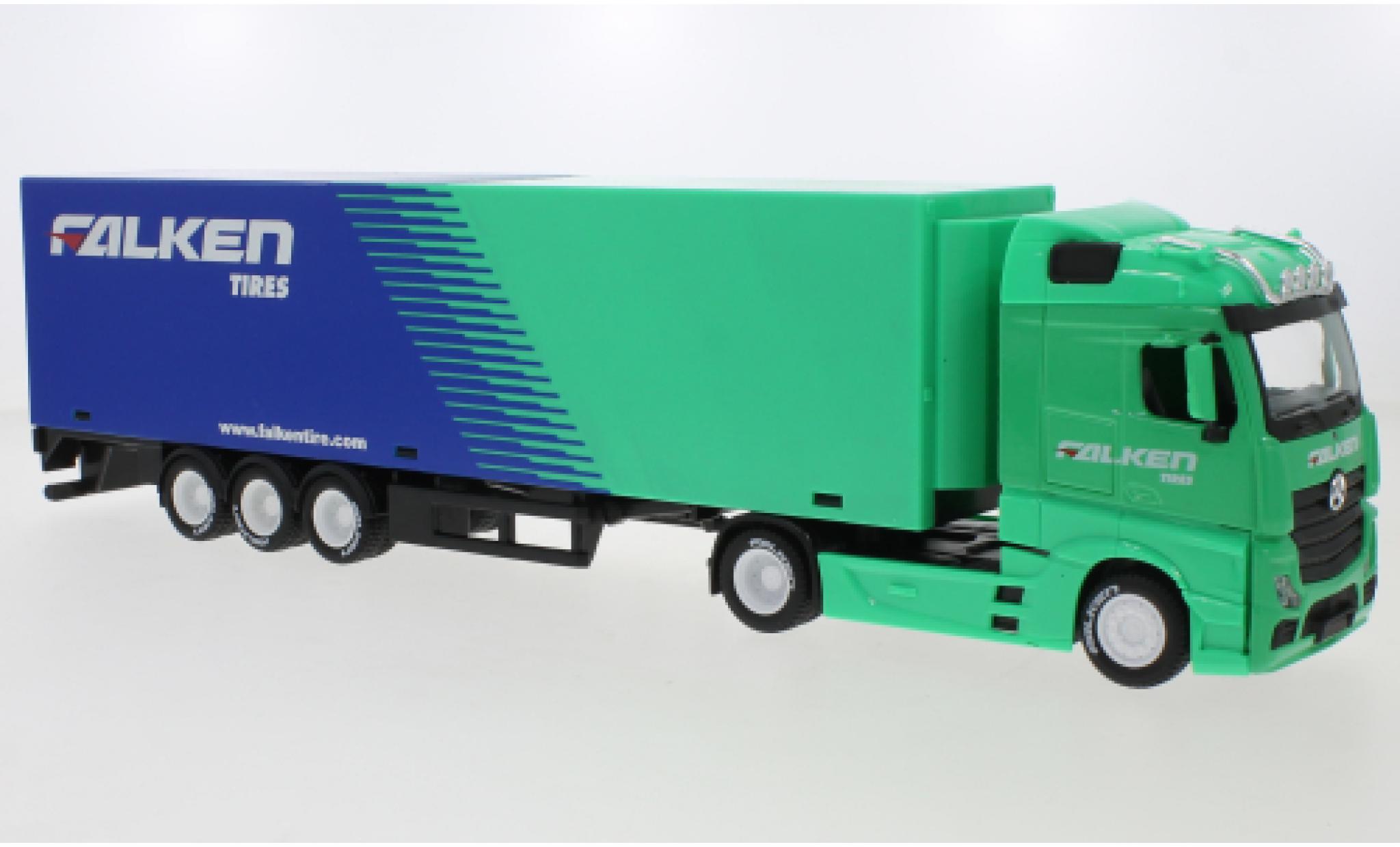 Mercedes Actros 1/43 Burago Gigaspace Falken Tires Koffersattelzug modelauto