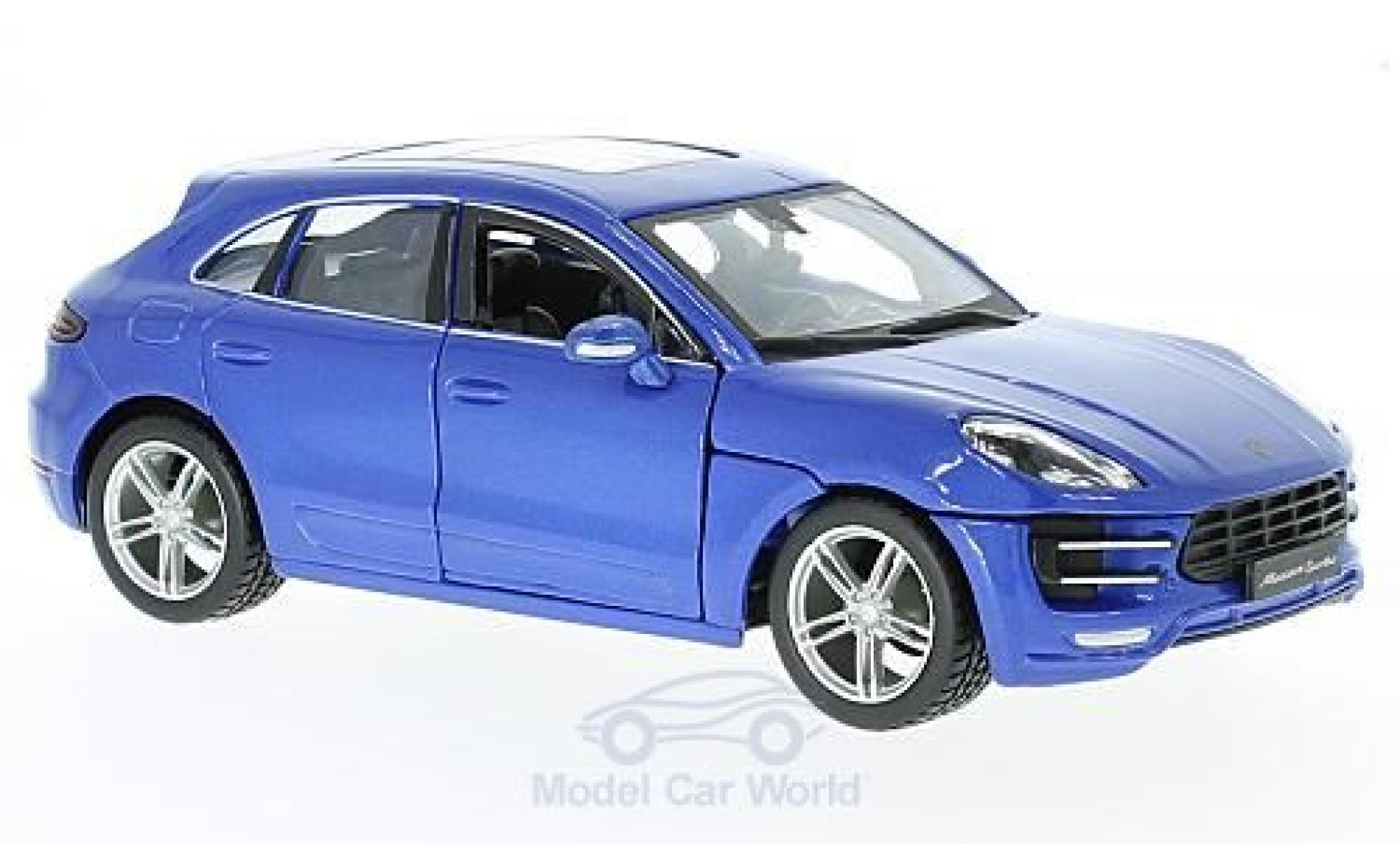 Porsche Macan 1/24 Burago metallic blauw modelauto