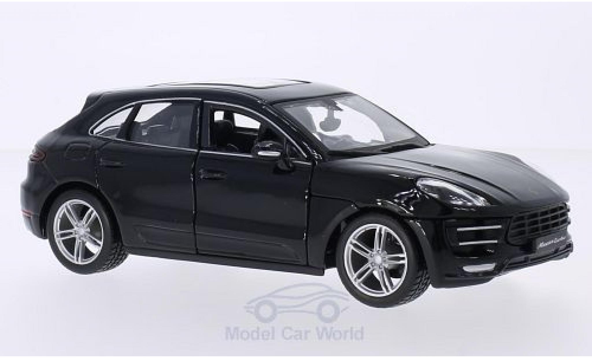 Porsche Macan Turbo 1/24 Burago Turbo zwart modelauto