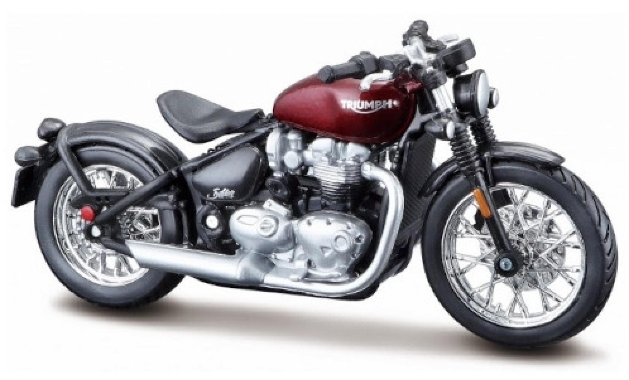 Triumph Bonneville 1/18 Burago Bobber rood/zwart modelauto