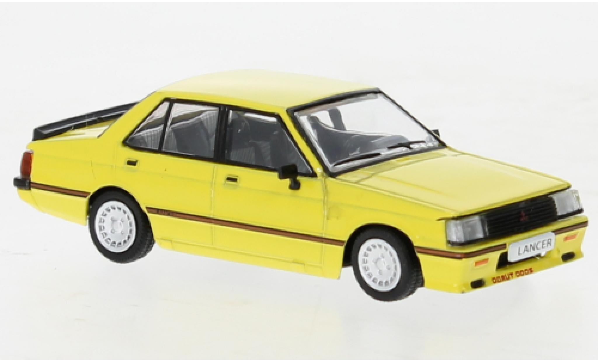 Mitsubishi Lancer 1/64 BM Creations EX2000 Turbo geel modelauto