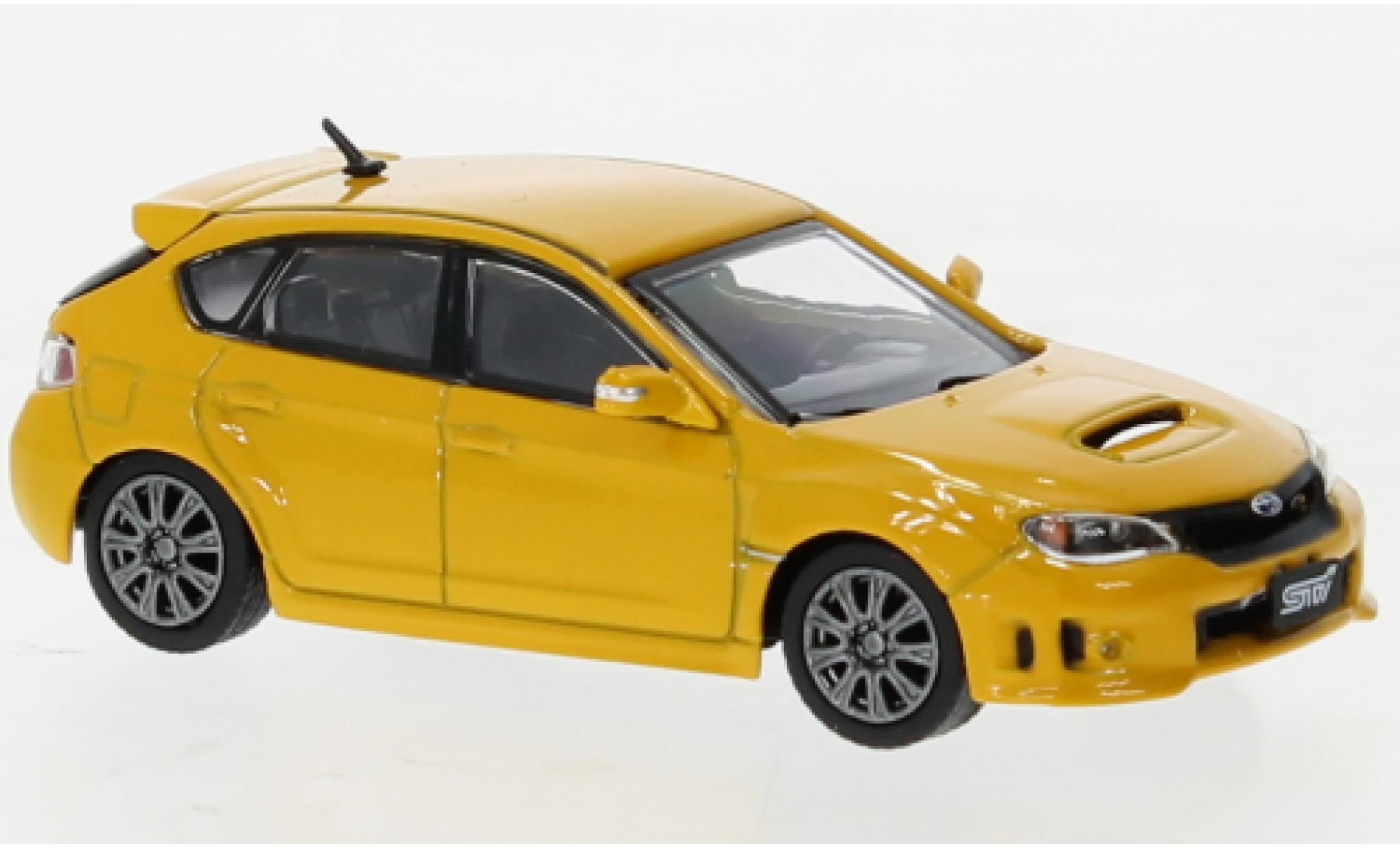 Subaru Impreza 1/64 BM Creations WRX STI metallic geel 2009 modelauto