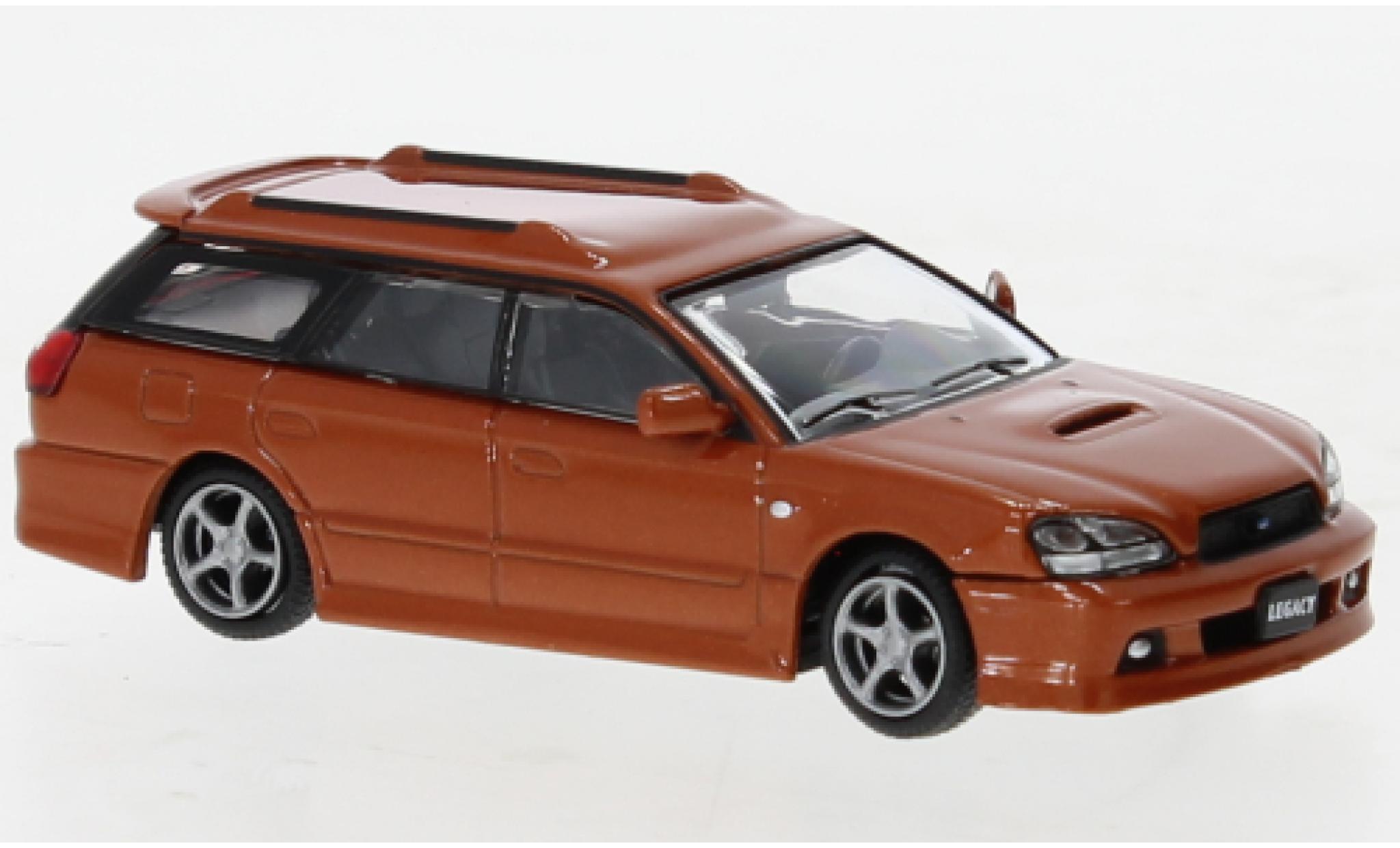 Subaru Legacy 1/64 BM Creations Touring Wagon GT-B metallic oranje 2002 modelauto