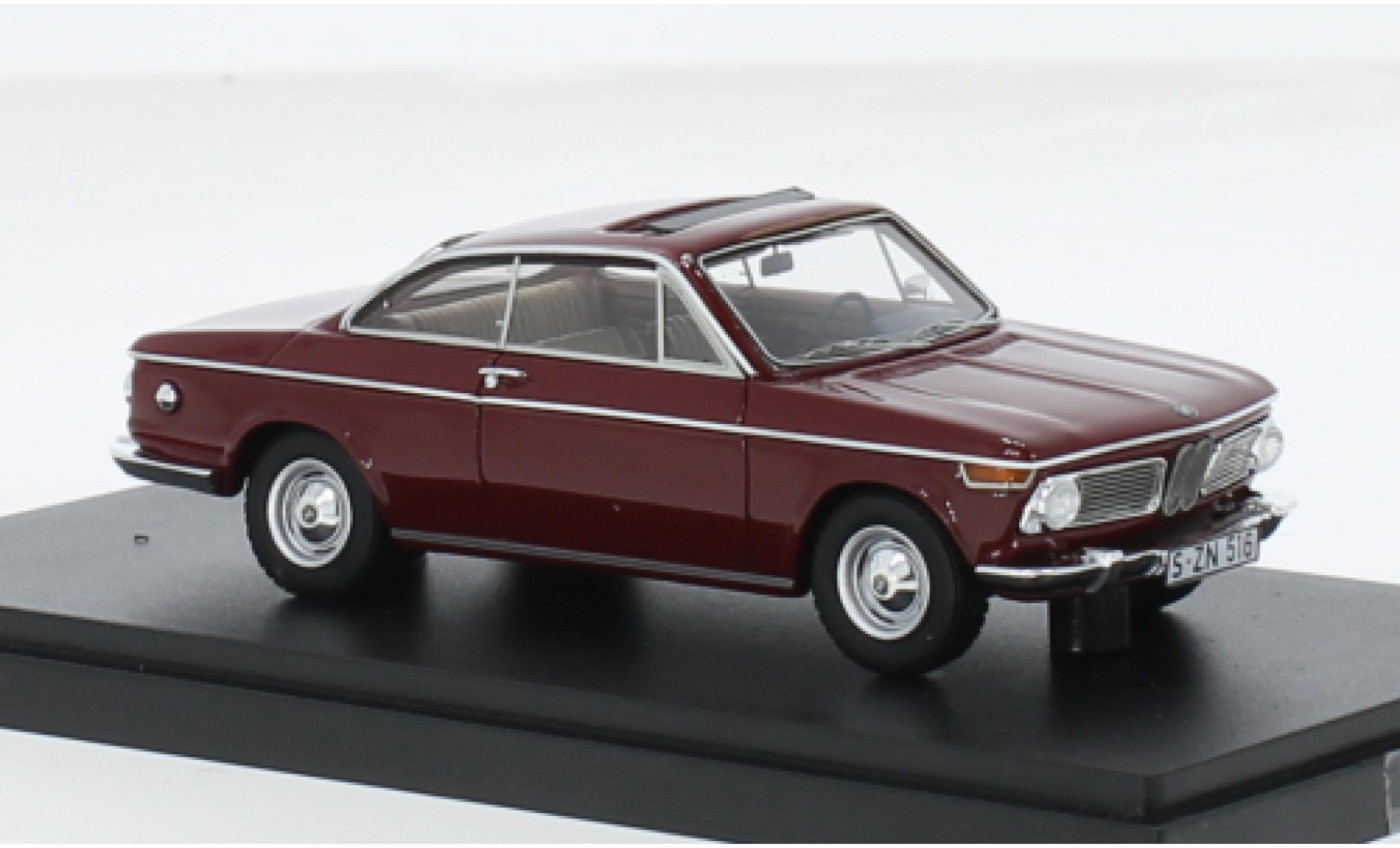 Bmw 1600 1/43 Matrix -2 Baur Coupe rood 1:43 modelauto