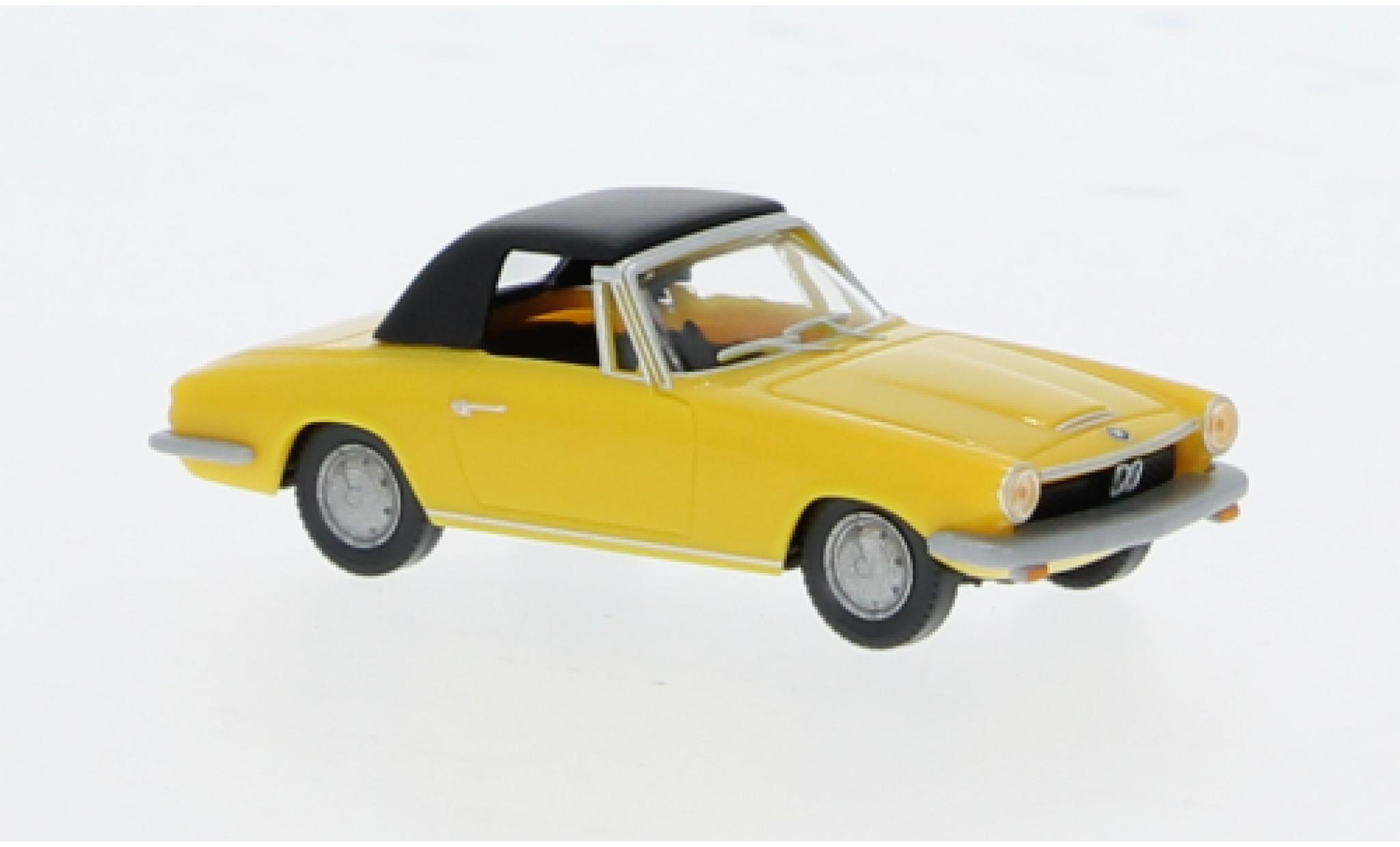 Bmw 1600 1/87 Wiking GT Cabrio geel modelauto