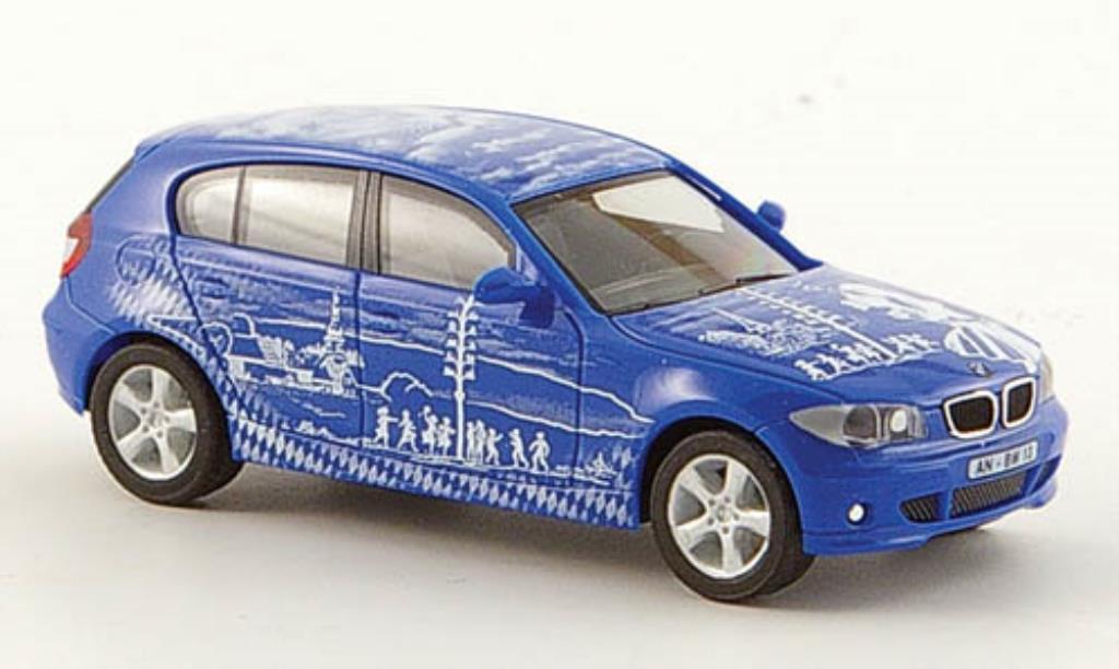 Bmw 114 E87 1/87 Herpa E87 d blauw Bayern-Edition 2005 Schone Maienzeit modelauto