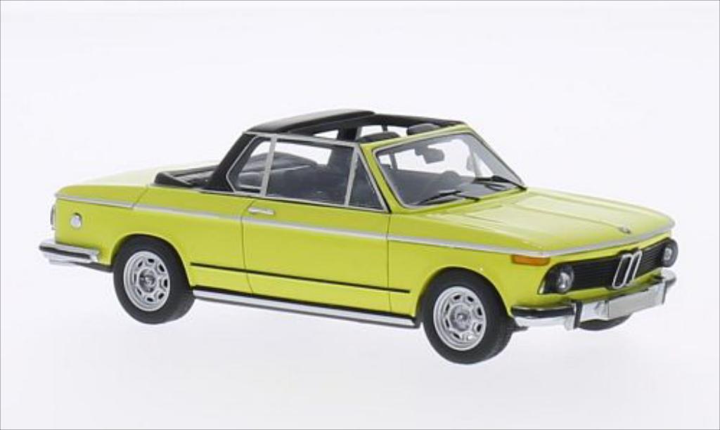 Bmw 2002 1/43 Neo (E10) Baur Cabriolet geel modelauto
