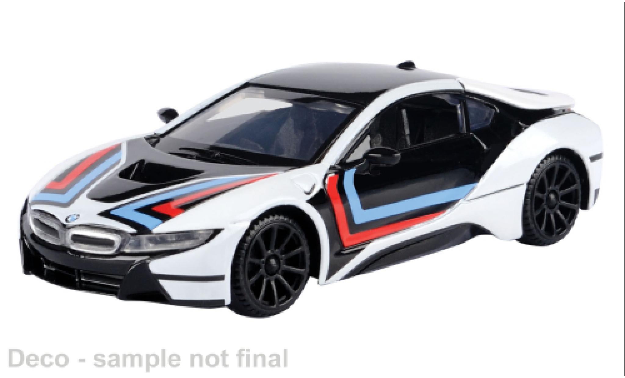 Bmw i8 1/43 Motormax wit/Dekor 1:43 modelauto
