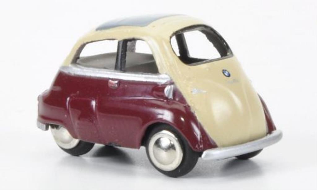 Bmw Isetta 1/87 Bub Export rood/beige modelauto