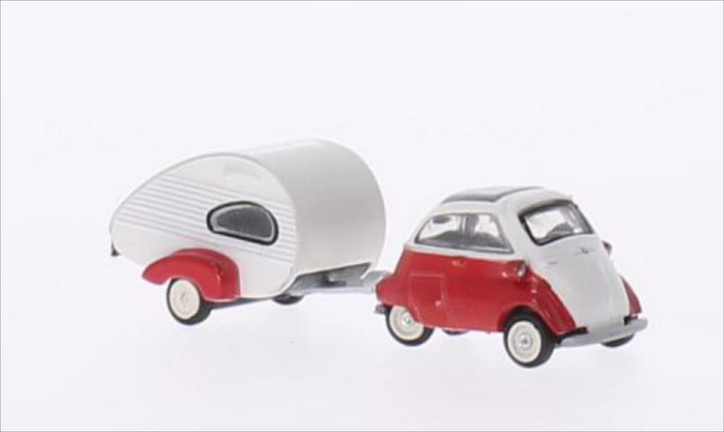 Bmw Isetta 1/87 Schuco Export rood/wit modelauto