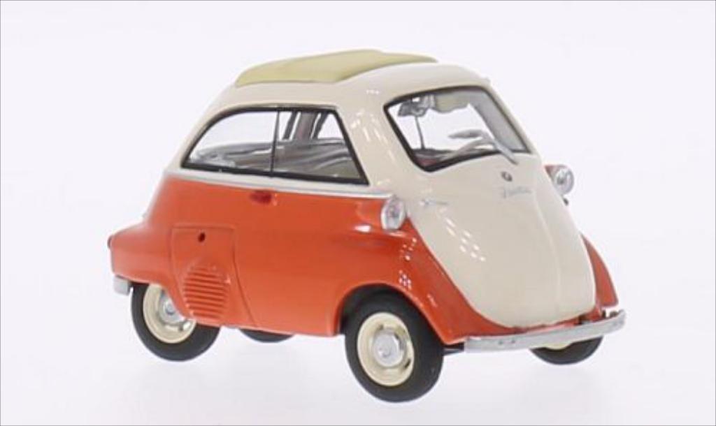 Bmw Isetta 1/43 Schuco oranje/beige modelauto