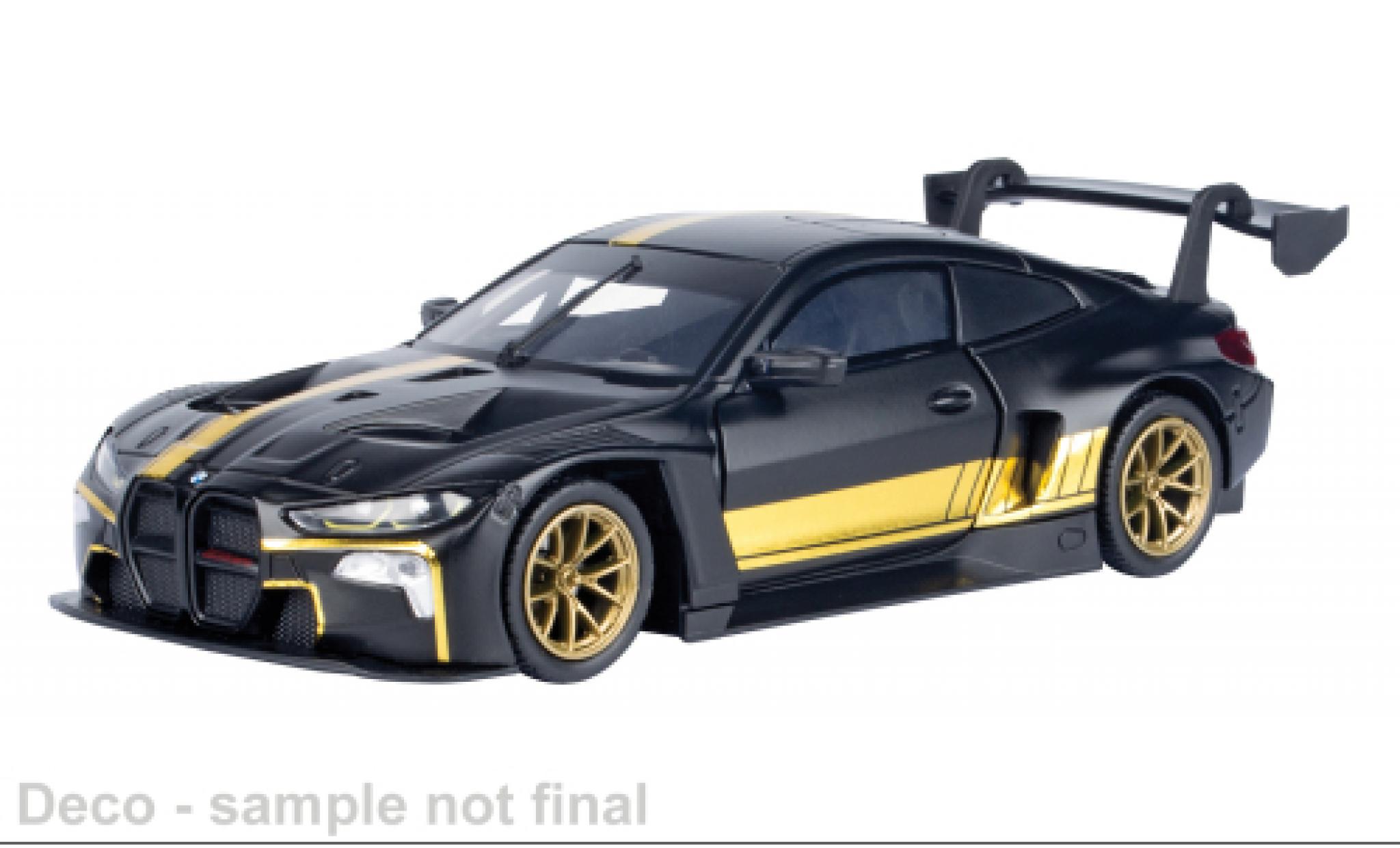 Bmw M4 1/24 Motormax GT3 zwart/gold 1:24 modelauto
