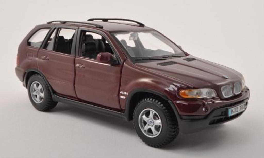 Bmw X5 E53 1/24 Burago E53 rood modelauto