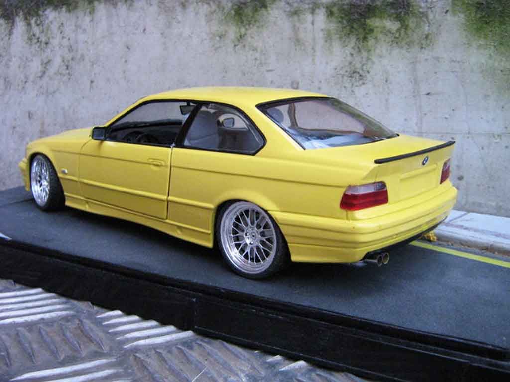 Bmw M3 coupe jaune E36 jantes bbs le mans feux arriere 3.2 1/18 Ut Models