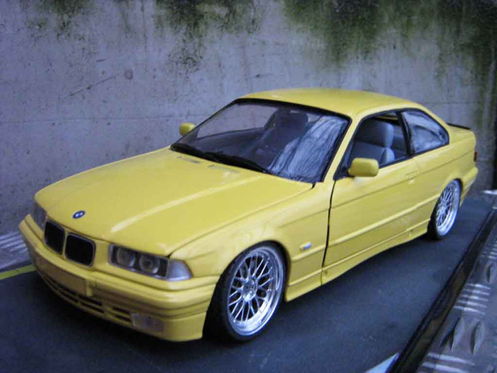 Bmw M3 coupe jaune E36 jantes bbs le mans feux arriere 3.2 1/18 Ut Models