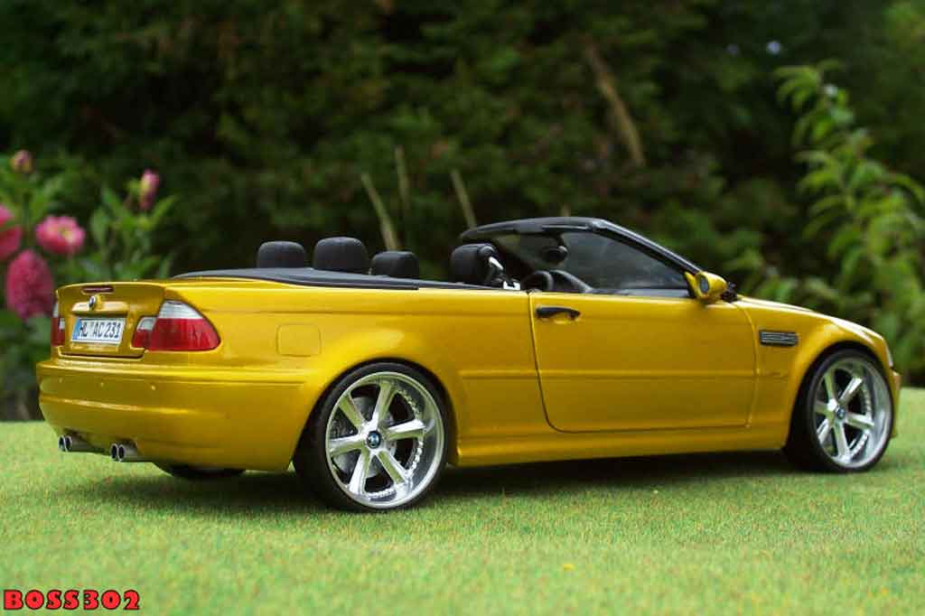 Bmw M3 Cabriolet E46 geel candy jantes chromees 18 pouces 1/18 Kyosho