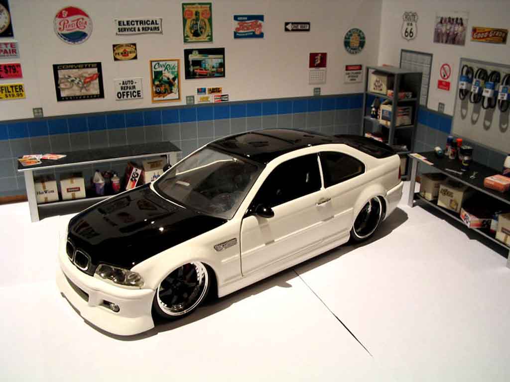 Bmw M3 E46 1/18 Jada Toys E46 ac schnitzer black & white modelauto