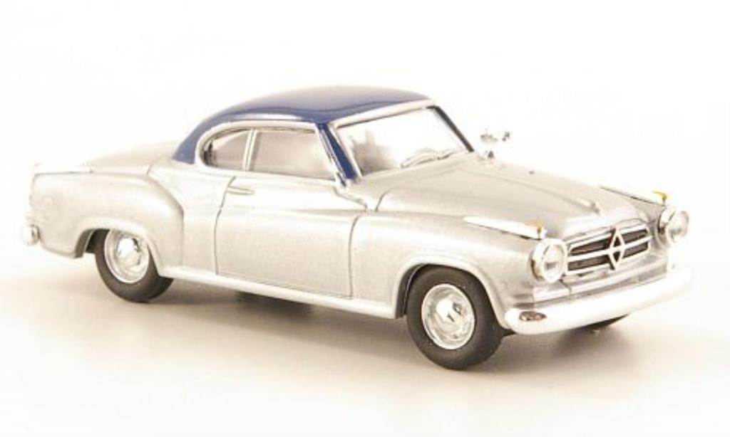 Borgward Isabella 1/87 Herpa Coupe grijs/blauw modelauto