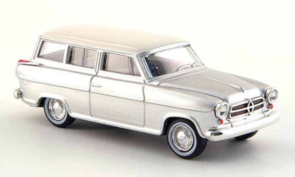 Borgward Isabella 1/87 Herpa Stationwagen grijs/wit modelauto