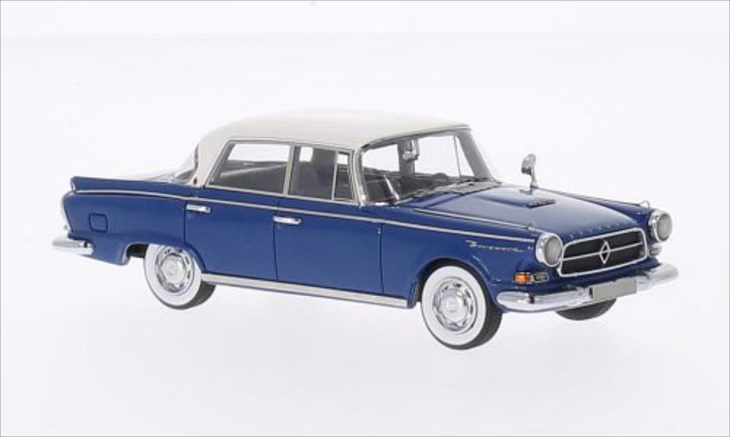 Borgward P100 1/43 Neo blauw/wit 1960 modelauto